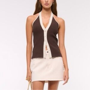 Abercrombie & Fitch Brown Sweater Halter Top